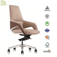 Chaise de bureau de direction de luxe, cuir véritable haut de gamme, chaise pivotante ergonomique pour bureaux commerciaux et salles de réunion