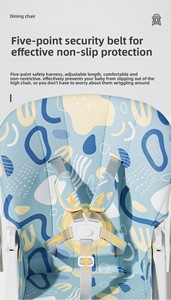 Chaise haute pliable pour bébé, réglable en hauteur, avec siège inclinable, portable pour la maison, chaise de repas sécurisée pour bébés et enfants - Product Image 6