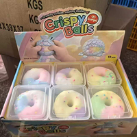 Balle anti-stress réaliste en caoutchouc souple en forme de beignet, sonore et activée par le son, pour enfants et adultes