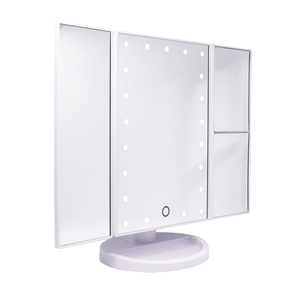 Rotación ajustable <span class=keywords><strong>de</strong></span> 180 ° fuente <span class=keywords><strong>de</strong></span> alimentación doble <span class=keywords><strong>Espejo</strong></span> Cosmético Luz ajustable con LED,Tríptica Aumentos 1X, 2X, 3X 10x - Product Image 5