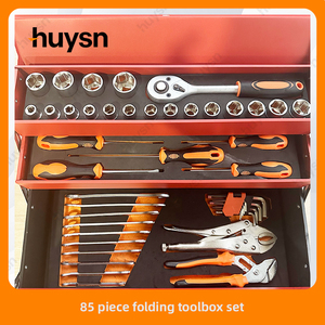 Bộ dụng cụ 85 món, bộ cờ lê ổ cắm, bộ dụng cụ sửa chữa ô tô, kèm hộp kim loại gấp gọn - Product Image 3