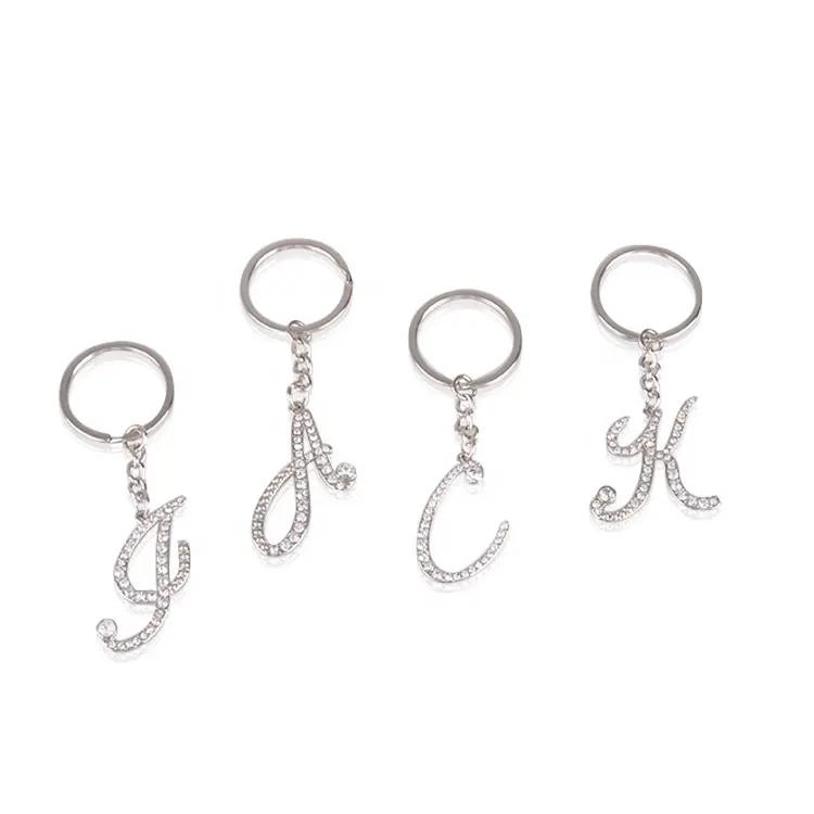 Diamante P Catena Chiave Portachiavi In Argento P Lettera Portachiavi per Le Donne Accessori Auto