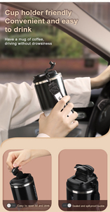 Bouteille d'eau isotherme en acier inoxydable à double paroi esthétique avec sangle, cadeau, anti-fuite, ouverture en un clic - Product Image 6