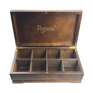 <span class=keywords><strong>Scatola</strong></span> regalo artigianale in <span class=keywords><strong>legno</strong></span> di betulla d'acero | Custodia regalo naturale a 8 Grid con Logo floreale stampato in seta - Product Image 1