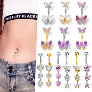 Gioielli da Piercing all'<span class=keywords><strong>Ombelico</strong></span> a Forma di Farfalla in Acciaio Inossidabile <span class=keywords><strong>per</strong></span> Donna, <span class=keywords><strong>Anelli</strong></span> Fluttuanti alla Moda <span class=keywords><strong>per</strong></span> Piercing all'<span class=keywords><strong>Ombelico</strong></span> - Product Image 1