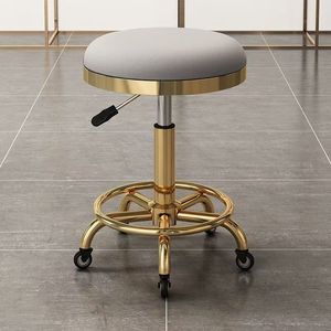 Tabouret pivotant et réglable en hauteur pour soins capillaires, tabouret rond pour manucure, conçu pour les salons de coiffure, chaise pivotante. - Product Image 6