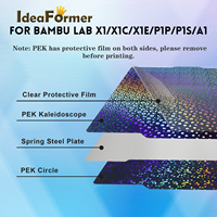 Accessoires d'imprimante 3D Ideaformer pour Bambu Lab X1 P1P A1 Series, plateau de construction avec revêtement PEK à motif coloré, 257 mm * 257 mm