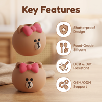 Housse de diffuseur d'arômes en silicone, manchon de diffuseur à roseaux motif dessin animé mignon, décoration de parfum d'intérieur personnalisée OEM ODM