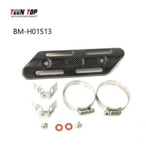 Protection de tuyau d'échappement universelle en fibre de carbone, bouclier thermique pour tuyau d'échappement de moto tout-terrain 4 temps - Product Image 4