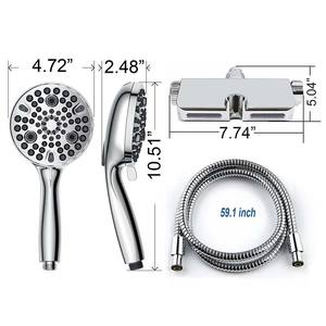 Cabezal de Ducha de 10 Funciones, Redondo, Cromado, Fácil de Limpiar, Juego de Ducha Portátil para Baño con Pistola de Rociado, Filtro y Presurización - Product Image 4