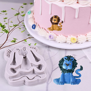 Early Riser Cartoon Animal <span class=keywords><strong>Lion</strong></span> Silicone Moule Fondant Gâteau Moule DIY Chocolat Biscuit Outils De Cuisson - Product Image 3