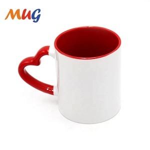 Tazas de Café Blancas para Sublimación de 11 oz al por Mayor, Tazas Personalizadas <span class=keywords><strong>con</strong></span> Logotipo, Tazas de Sublimación <span class=keywords><strong>con</strong></span> Asa de Corazón - Product Image 5