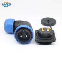 Connecteur d'alimentation étanche IP68 SD28/SP28 à angle droit 90°, 3-26 broches, prise de montage sur panneau à bride 4 trous, 5A-45A, pour contrôle ferroviaire