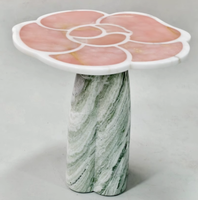 Table d'appoint moderne de luxe en onyx rond trempé Table basse nordique minimaliste Camellia pour salon Meubles de maison