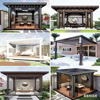 Pabellón de Estilo Chino, Pérgola, Gazebo, Sala de Té, Aislado, Insonorizado, Impermeable, Resistente a la Corrosión, de Aluminio