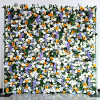 Mur de fleurs artificielles roses de haute qualité pour la décoration de scène de mariage