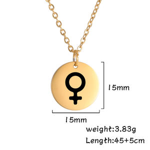 Collar <span class=keywords><strong>de</strong></span> acero inoxidable con amuleto del símbolo del planeta, amuleto pequeño, con símbolos alquímicos planetarios - Product Image 5