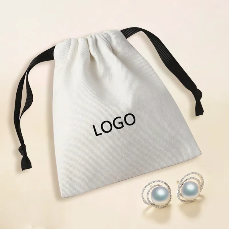 Piccola borsa per gioielli con coulisse borsa per Organizer in pelle borse in lino per regali di bracciali