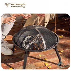 Réchaud de camping portable en métal avec couvercle en maille pour brûler du bois en extérieur - Product Image 3