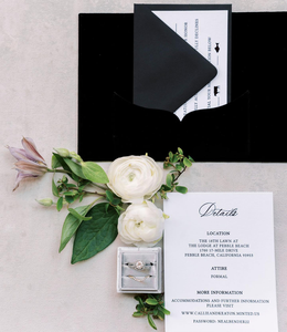 Cartoline d'<span class=keywords><strong>invito</strong></span> di lusso in velluto nero e carta tipografica di lusso stampate in lamina d'oro inviti di nozze con busta - Product Image 3