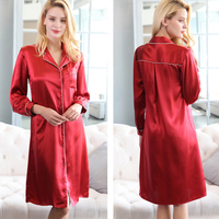 Robe de nuit en soie avec ceinture, prix d'usine en gros, chemise en soie, pyjama 100% soie de mûrier