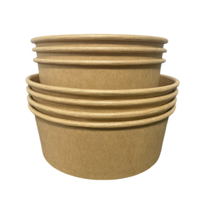 Biểu tượng tùy chỉnh in giấy kraft Bát salad lấy đi dùng một lần phân hủy sinh học giấy salad-Bowl với nắp container thực phẩm cho chế độ ăn uống - Product Image 4