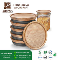 Couvercle de bocal Mason en bois avec joint en silicone hermétique FSC, personnalisable OEM pour cuisine