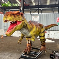 Statue de dinosaure robot T-Rex grandeur nature en silicone pour intérieur/extérieur, idéale pour les jardins, les maisons de jeux et les parcs d'aventure