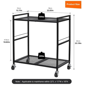<b>PC</b> Tower <b>Stand</b>, Metal Mobile CPU <b>Stand</b> with Casters, 2-Layer Rolling - Product Image 3