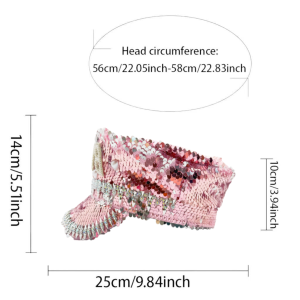 Wholesale 3 MOQ Pink Sequin Pearl Bride Spike Captain Plush Outdoor Beach Casual Burning <strong>Man</strong> Wedding <strong>Festival</strong> Party <strong>Hat</strong> - Product Image 6