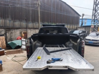 Plateforme de protection coulissante pour benne de pick-up TCAL, en alliage d'aluminium esthétique industriel, revêtement poudré, capacité de charge 500 kg