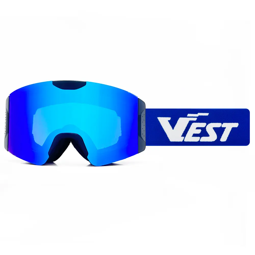 Lunettes de ski anti-buée pour sports de neige personnalisées en gros Protection UV400 Lunettes de ski OEM Design Logo Lentille magnétique Lunettes de ski pour snowboard