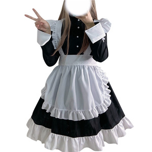 Black And White Gothic Lolita Maid Dress Apron Set Cosplay Costume Anime Role Play Outfit Spring 2025 - Product Image 5