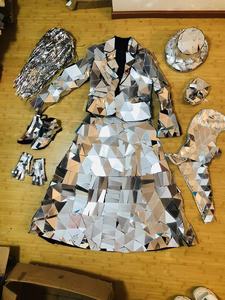 Robe miroir argentée pour femmes, costume miroir, tenue <span class=keywords><strong>de</strong></span> scène, <span class=keywords><strong>spectacle</strong></span> <span class=keywords><strong>de</strong></span> fête - Product Image 6