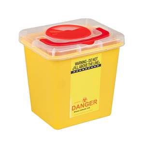 Boîte de collecte de déchets médicaux aiguisés en plastique jaune jetable de 5 L pour l'abandon des aiguilles, avec homologation 510k - Product Image 5
