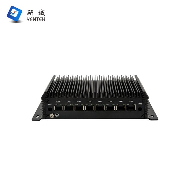Industrial YENTEK 8 RJ45 I226V LAN Fanless Mini PC Intel Celeron 5205U 2.5Gbps Pfsense Firewall Router OPNsense Network