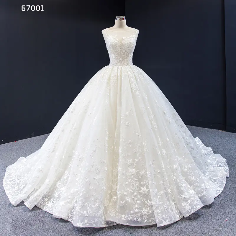 Jancember RSM67001 luxury beaded elegant lace ivory simple wedding dress bridal gown