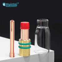 Kit d'accessoires TIG 4 pièces, collet en cuivre et laiton, isolateur en céramique, gobelet en verre, torche de soudage TIG refroidie par air WP17 WP18 WP26