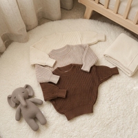Pull-over unisexe en pur coton doux pour bébé, personnalisé, à manches longues, décontracté, chaud, tricoté épais, pour l'automne et l'hiver, pour enfants - Grande Vente
