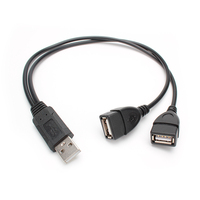 Kabel Ekstensi USB 2.0 Hard Disk Jaringan Kartu USB 2 untuk 1 Data Charger Kabel