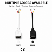 Câble USB en cuivre étamé sur mesure, directement de l'usine, avec connecteur à extrémité nue en PVC pour ordinateur, automobile et appareils électroménagers