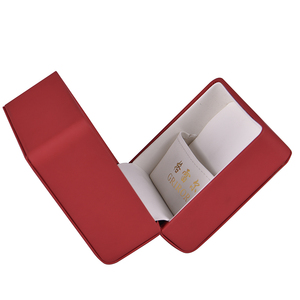 Boîtes à montres en papier doux au toucher couleur bordeaux avec poche en velours blanc, emballage cadeau tendance pour montres - Product Image 6