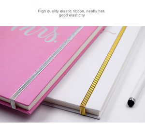 LABON Custom A5/a6 quaderno con copertina rigida per matrimonio in carta di alta qualità Bride To Me Logo stampato con elastico - Product Image 2