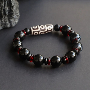 Classic Nine Eyes Dzi Agate <strong>Bracelet</strong> Black Chalcedony Barrel Shape <strong>Beads</strong> Jewelry for Anniversary 2026 - Product Image 4