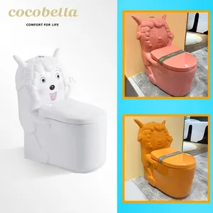 Toilet Bayi Satu Potong, Toilet Anak Keramik Multi Warna, Pipa Siram Lantai Komponen Terpasang Modern Bulat 2 Tahun