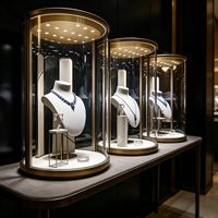 Vitrine à bijoux GZowin avec éclairage LED, robuste, légère, durable, écologique, recyclable, imperméable, personnalisable