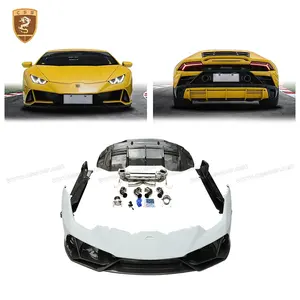 CF+ FRP Facelift Body Kits For Lamborghini Huracan LP610 Upgrade Huracan EVO RWD 2020 Car Bumper Rear Diffuser Exhaust Bodykit