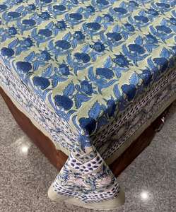 Best Premium Arrival Hand Block Print Table Cloth Cover Set of 6 Napkins Mat Sets India Cotton Table <b>Linen</b> Custom Table Cloth - Product Image 2