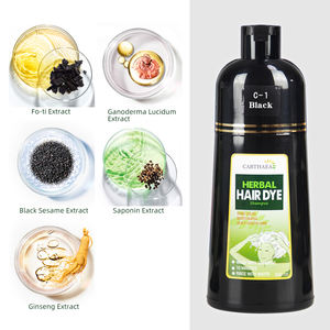 Shampoo colorant pour cheveux, teinture capillaire noire à base de plantes pour cheveux gris - Product Image 5