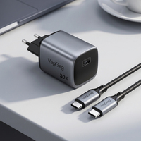 VegGieg - Combo de Cargador USB C de 30 W y Cable para Teléfono, Adaptadores EU, Compatible con Caja OEM de Cartón